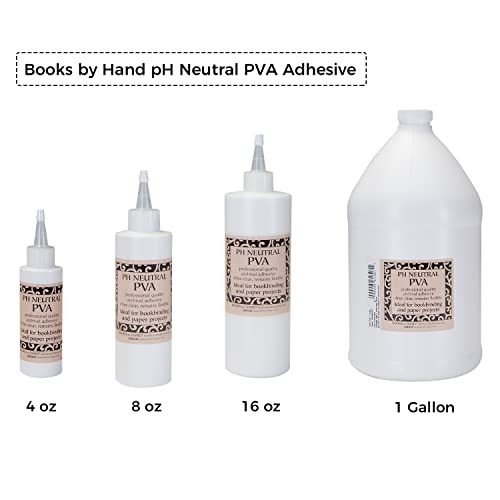 Lineco Books by Hand pH Neutral Adhesive, Archival Quality Acid-Free Dries Clear and Quick Water Soluble Lay-Flat Property, 16 Ounces (1 Pack)