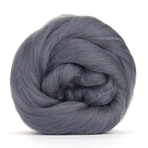 Revolution Fibers Needle Felting Dyed Merino Wool Roving | Premium Combed Wool Top | 22.5 Micron, 100% Pure Merino Wool, Ethically Sourced (Granite)