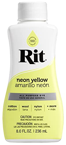 Rit All- Purpose Liquid Dye, 8 oz, Neon Yellow, 8 Fl oz