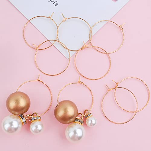 Aylifu 200pcs 25mm Wine Glass Charm Rings Open Jump Ring Earring Beading Hoop for Jewelry Making Wedding Birthday Party Festival Favor, Golden