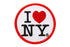 I Heart New York 2.5" Decorative Souvenir Iron-On Embroidery Patch (White)