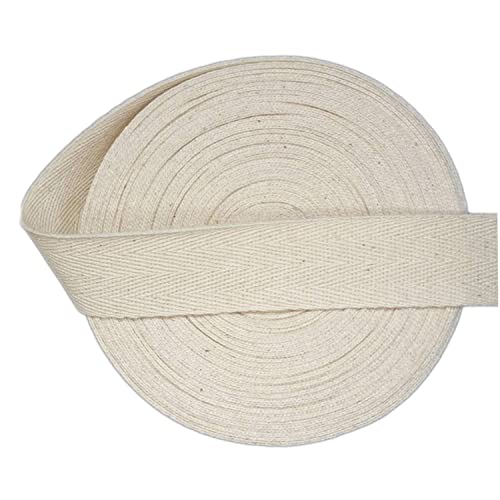 Losita Cotton Twill Tape 10 Yards Herringbone Pattern Soft Fabric Webbing Strap Ribbon - Bias Tape for Sewing Binding Gift Wrapping DIY Cloth Sewing Supplies (3/4 Inch, Beige)