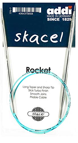 addi Rocket Lace Turbo 40 inch (100cm) US 04 (3.5mm) Circular Knitting Needle, Slick & Smooth Finish, Long Taper Sharp Tips, Smooth Joins, Blue Cord Bundle with 10 Artsiga Crafts Stitch Markers