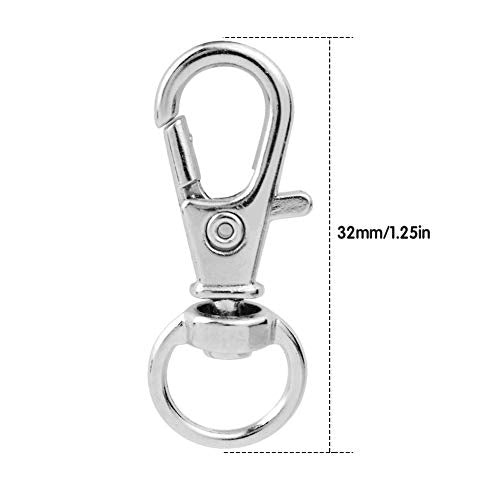 20Pcs Swivel Snap Hook Set,Stainless Steel Swivel Snap Hooks with Durable Metal Split Key Rings Jewelry Velvet Pouches for DIY Craft,Pet Chains,Dog Tie-Out Cable, Split Ring,Bird Feeders and More