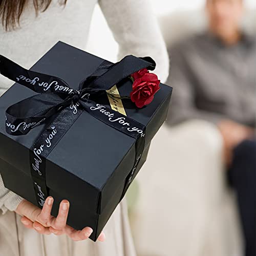 Explosion Box Gifts,Love Memory Photo Box with 4 Faces,Creative Album Surprise Album Sticker Box for Wedding Anniversary,Birthday,Valentine's Day,Marriage Proposals(Black)