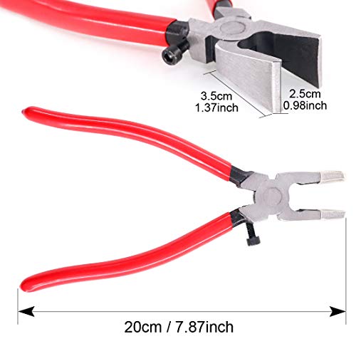 Swpeet 32 Sets 1" 25mm Sliver Fob Hardware with 1Pcs Key Fob Pliers , Glass Running Pliers Tools with Flat Jaws, Studio Running Pliers Attach Rubber Tips Perfect for Key Fob Hardware Install
