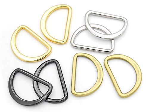 CRAFTMEMORE D Rings Molded Solid Cast Flat Metal D Ring Findings 3/4", 1", 1 1/4" for Purse Belts Landyards Leathercraft 10 Pack PTDM (25 mm (1"), Antique Brass)