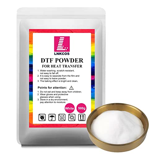 DTF Powder White 500G/17.6 oz Digital Transfer Hot Melt Adhesive, Pretreat Powder for Ep L1800 Printer (White/500G)