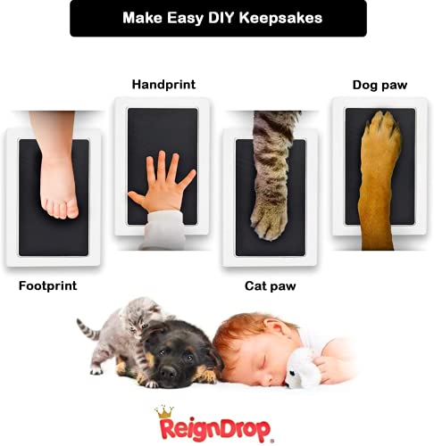 Large Clean Touch Ink Pad for Baby Footprint, Handprint, Pet Paw Prints - Safe for Infant Non-Toxic, No Mess Inkless, One Time Use, Keepsakes, Babies Shower Gift Kit (Clean-Touch Ink Pad - Pink)