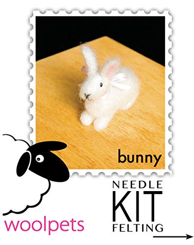 Bunny Wool Needle Felting Craft Kit by WoolPets. Made in the USA.