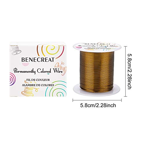 BENECREAT 22 Gauge 55 Yards Jewelry Beading Wire Tarnish Resistant Copper Wire for Beading Wrapping and Other Jewelry Craft Making, Antique Bronze