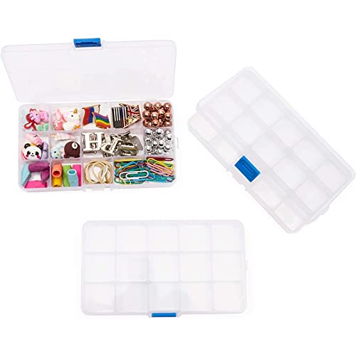 Plastic Organizer Boxes for Beads, Rhinestones, Jewelry Making (6.7 x 0.8 x 4 In, 6 Pack)