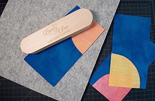 Love Sew Quilters Clapper - Unfinished Wood Tailors Clapper Multi-Purpose Sewing Tool for Flattening Fabrics and Point Pressing - 8 inches x 2 inches x 1.5 inches