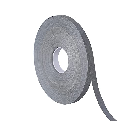 NOZUONO High Visibility Silver Reflective Fabric Tape Strips DIY for Clohting Sew On (0.4 in x 50 yd)