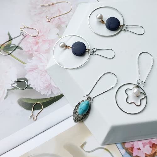 Ear Wire Hooks,300PCS Earring Hooks Dangle Earring Kidney Ear Wires Earring Teardrop Ear Wire for DIY Jewelry Making