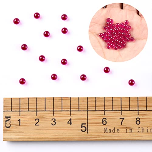 60 Pieces Terp Pearl 4mm OD Ruby Pearls Insert Quartz Pearl Balls Beads for DIY Crafts Jewelry Making Supplies Home Decorations