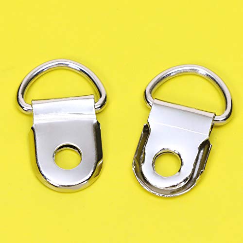 ONLYKXY 50 Pieces Shoe Boot Lace Hooks, Loop Ring with Rivets, Shoe Boot Buckle (Silver)