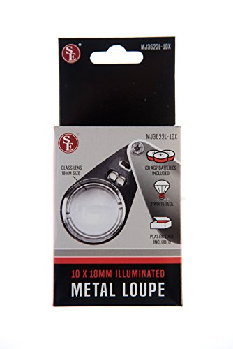 SE Professional 10x 18 mm Illuminated Metal Loupe - MJ3622L-10X