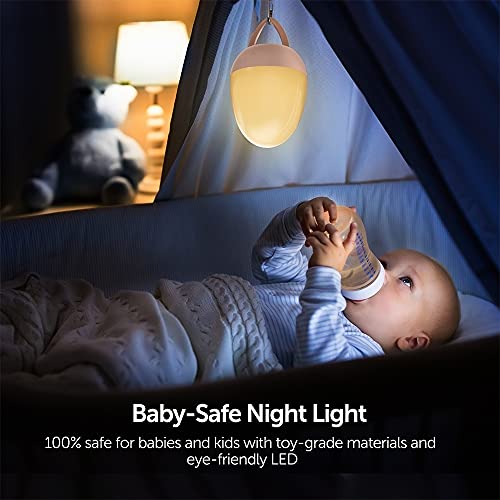 JolyWell Night Lights for Kids with Stable Charging Pad, Touch Control&Timer Setting, ABS+PC Baby Egg Lamp for Breastfeeding，Pink