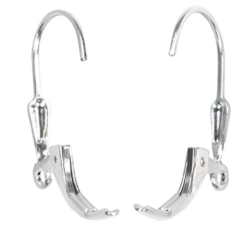 uGems 3-Pairs Sterling Silver Teardrop Leverback Earring Findings