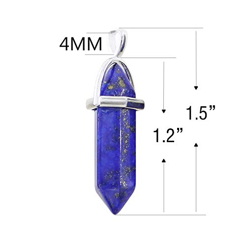 ALEXCRAFT Wholesale 10PCS Natural Lapis Lazuli Hexagonal Stone Healing Point Chakra Pendants Bulk Charms for Jewelry Making
