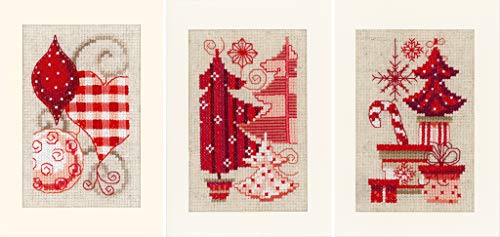 Vervaco Greeting Card kit Christmas Motifs Set of 3