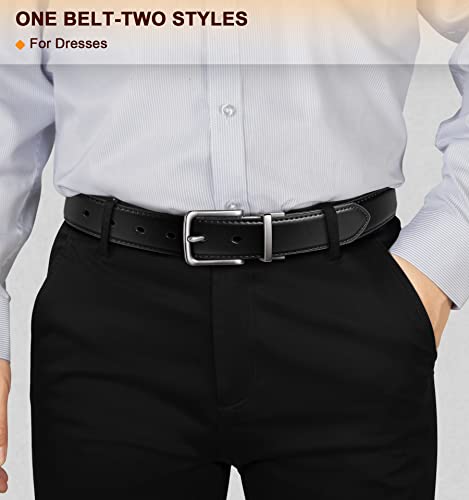 BULLIANT Men's Belt, Reversible Belt 1.25" For Mens Casual Golf Dress pants shirts,One Reverse For 2 Sides