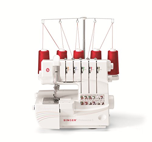 SINGER | Professional 14T968DC Serger Overlock with 2-3-4-5 Stitch Capability, 1300 Stitches per minute, & Self Adjusting - Sewing Made Easy,White