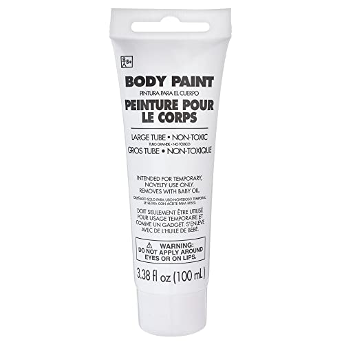 Amscan 39007608 Non Toxic Cream Based Full Body Paint, 34 Oz, White