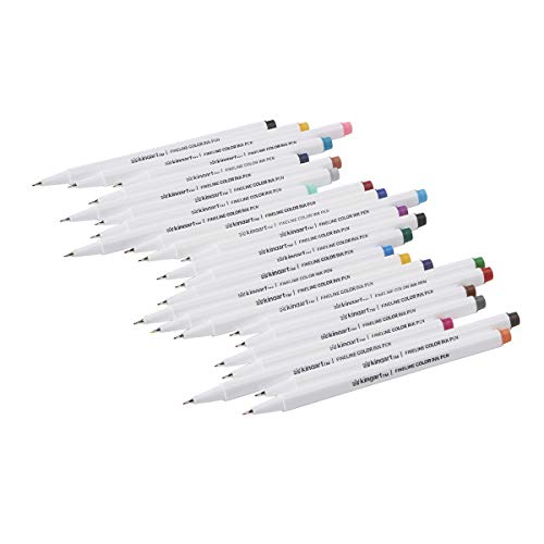 KINGART Fine Line Color Ink Pens, Set of 24 Unique Colors, Size 04 mm (418-24)