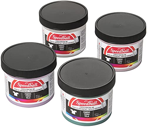 Speedball Fabric Screen Printing Ink, Special Edition Colors, 8-Ounce (4-Pack), Polished Pastel