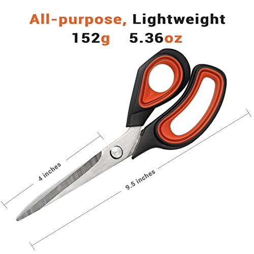 Stary City Premium Tailor Scissors Heavy Duty Multi-Purpose Titanium Scissors Professional for Leather Cutting Industrial Sharp Sewing Shears (2 Pack), Red/Gray