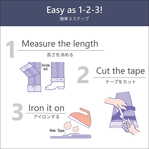 LEONIS Polyester Iron-On Hem Clothing Tape 1 inch x 11yd (25mm x 10m) White [ 78001 ]