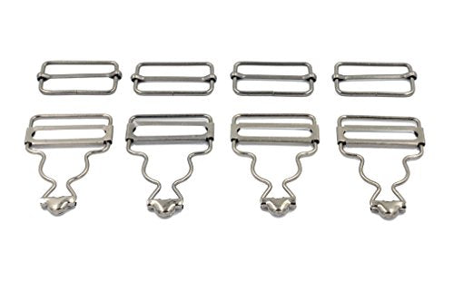 DGOL 12 sets 3 Color Suspender Buckle,Tri-Glide Overall Buckles with 15 sets Copper Buttons Full Set (1-1/2 inch)