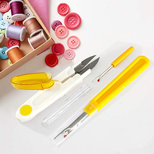 2 Pcs Seam Ripper and Thread Remover Kit, Sharp Sewing Seam Thread Remover Stitch Unpicker with Ergonomic Handles for Needle Work Patterns and Sewing Clothes