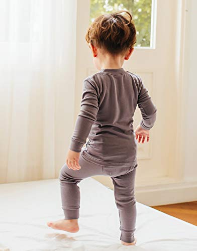 VAENAIT BABY Kids Long Sleeve Modal Sleepwear Pajamas 2pcs Set Modal Grey M
