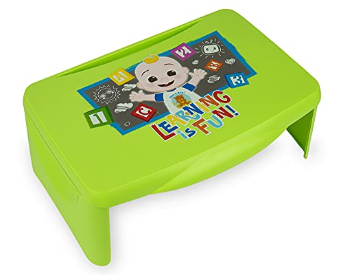 CoCoMelon Kids Lap Desk with Storage - Folding Lid and Collapsible Design - Portable for Travel or use in Bed at Home - Great for Writing, Reading or Other School Activities