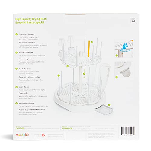 Munchkin High Capacity Drying Rack for Baby Bottles and Accessories, White