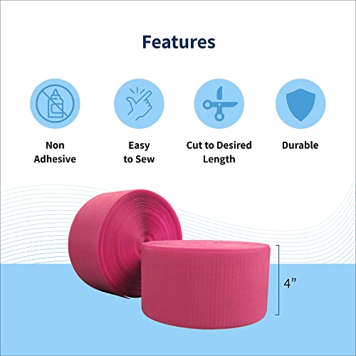 Envirolite Hook Fastener | 4" Wide, 42' Long | Nylon Hook for Carpet Bonded Foam Seams - Pink
