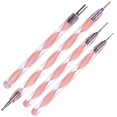 JUYA Quilling Slotted Tools with Stainless Steel Head (4-pc Set, Pink)