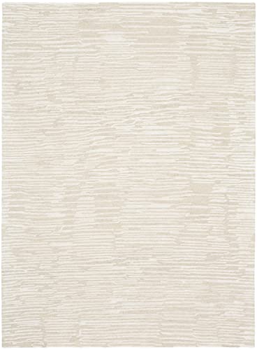 Calvin Klein Linear Ivory 9'9" x 13'9" Area_Rug, Modern, Striped, Kitchen, Living Room, Bedroom, Easy-Cleaning, Non Shedding, (10' x 14')
