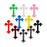 Cross Patch Mixed Colors Embroidered Patches Iron on Applique Embroidery Accessory, 10 Pieces Cross Embroidered Patches Mixed Colors Applique Cross Patches