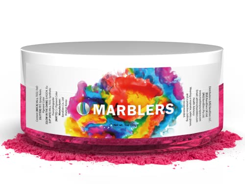 MARBLERS Cosmetic Grade Mica Powder [Hot Pink] 1oz (28g) | Pearlescent | Dye | Non-Toxic | Vegan | Cruelty-Free | Festival, Rave & Party Makeup | Eye, Hair, Nail Polish, Eyeshadow
