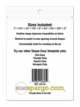 Sue Spargo Creative Stitching Templates - Nine Piece Set, Circles Easy''