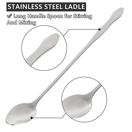 Stainless Steel Candle Wax Melting Measuring Pot Cup with Spoon, 20oz (600ML) Double-Sided Scale Pouring Pot for Candle Making, Wax Melting Pitcher with Dripless Pouring Spout for Candle Crafting