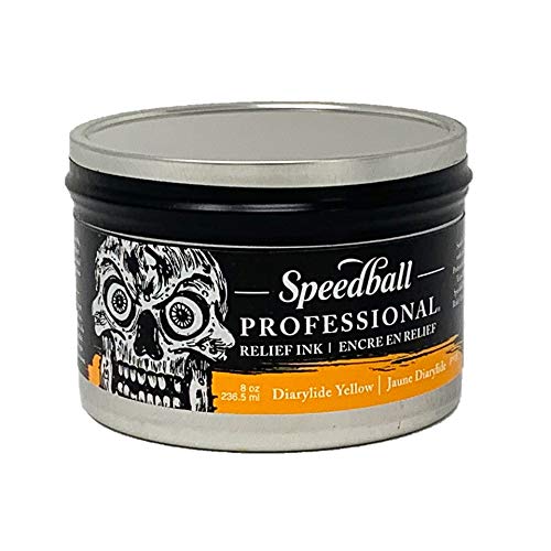 Speedball Professional Relief Ink, Diarylide Yellow, 8 Ounce Can