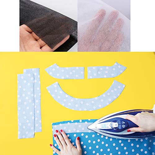 PLANTIONAL White Iron-On Non-Woven Fusible Interfacing: 39 x 72 inch Medium Weight Non-Woven Interfacing Iron On Polyester Single-Sided Interfacing for DIY Crafts Supplies