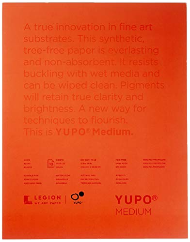 Legion Paper L21YUP197WH1114 Tape Binding Watercolor Pad, Acid-Free, Waterproof, 11" x 14" Size, Polypropylene, White