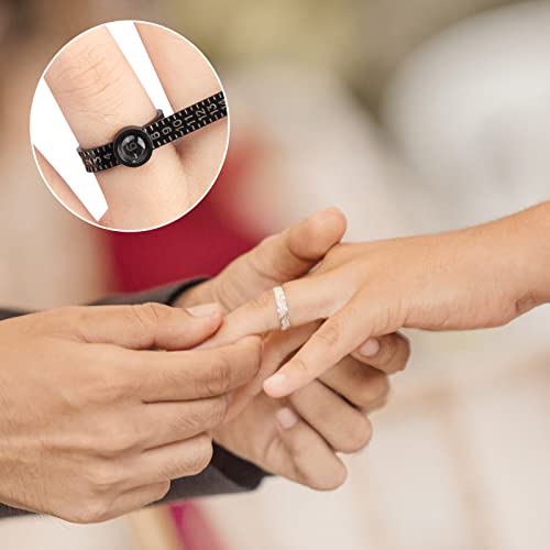 Ring Sizer Measuring Tool Reusable Finger Size Gauge Jewelry Sizing Tool 1-17 USA Rings Size (Black)