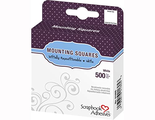 Scrapbook Adhesives by 3L Scrapbook Adhesives, Permanent Mounting Squares, 500-Pack, White